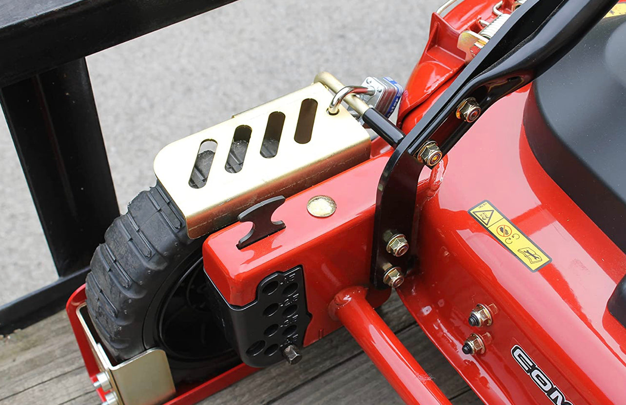 Jungle Jim's Jungle Boot Small with Locking Mechanism to Secure Push and Some Commercial Mowers to Lawn and Landscape Trailer