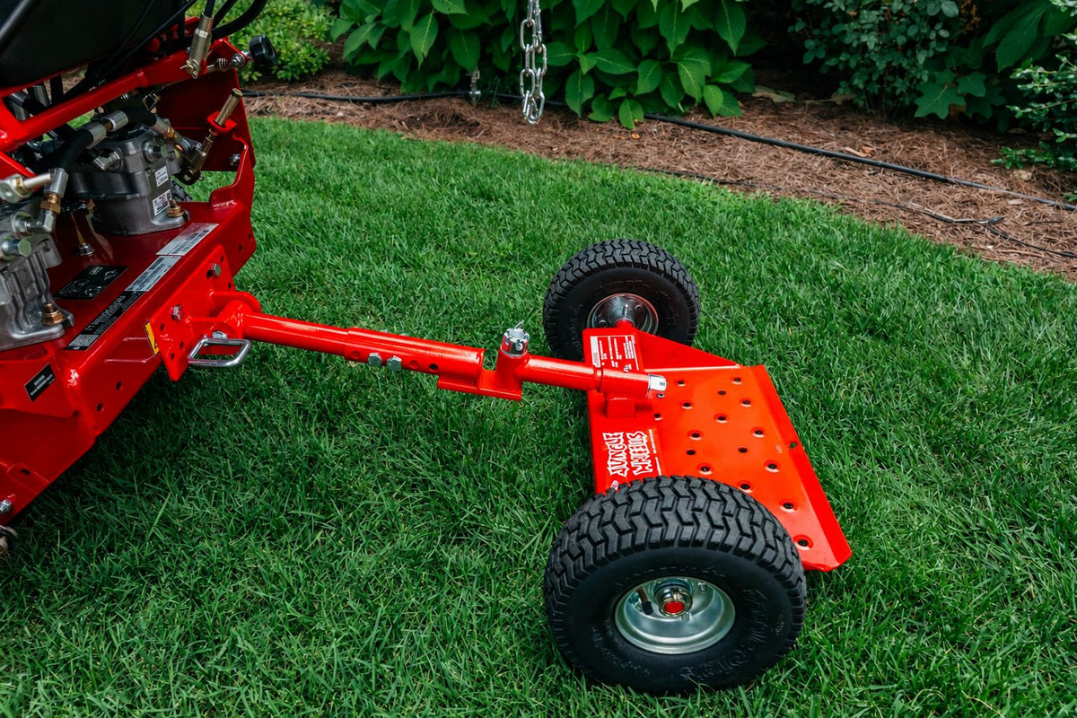 Jungle Wheels 2-Wheel Mower Sulky (Red) | Commercial Walk-Behind Mower Attachment | JW RED