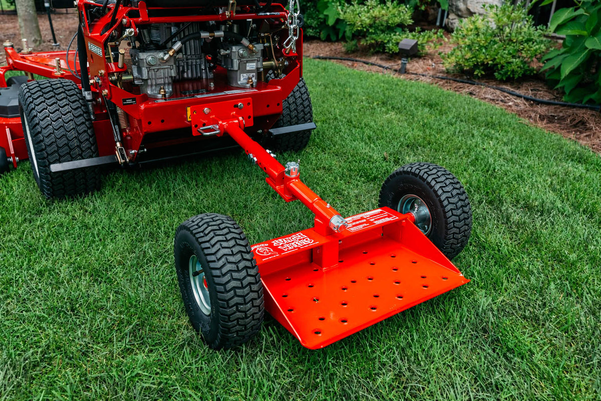 Jungle Wheels 2-Wheel Mower Sulky (Red) | Commercial Walk-Behind Mower Attachment | JW RED