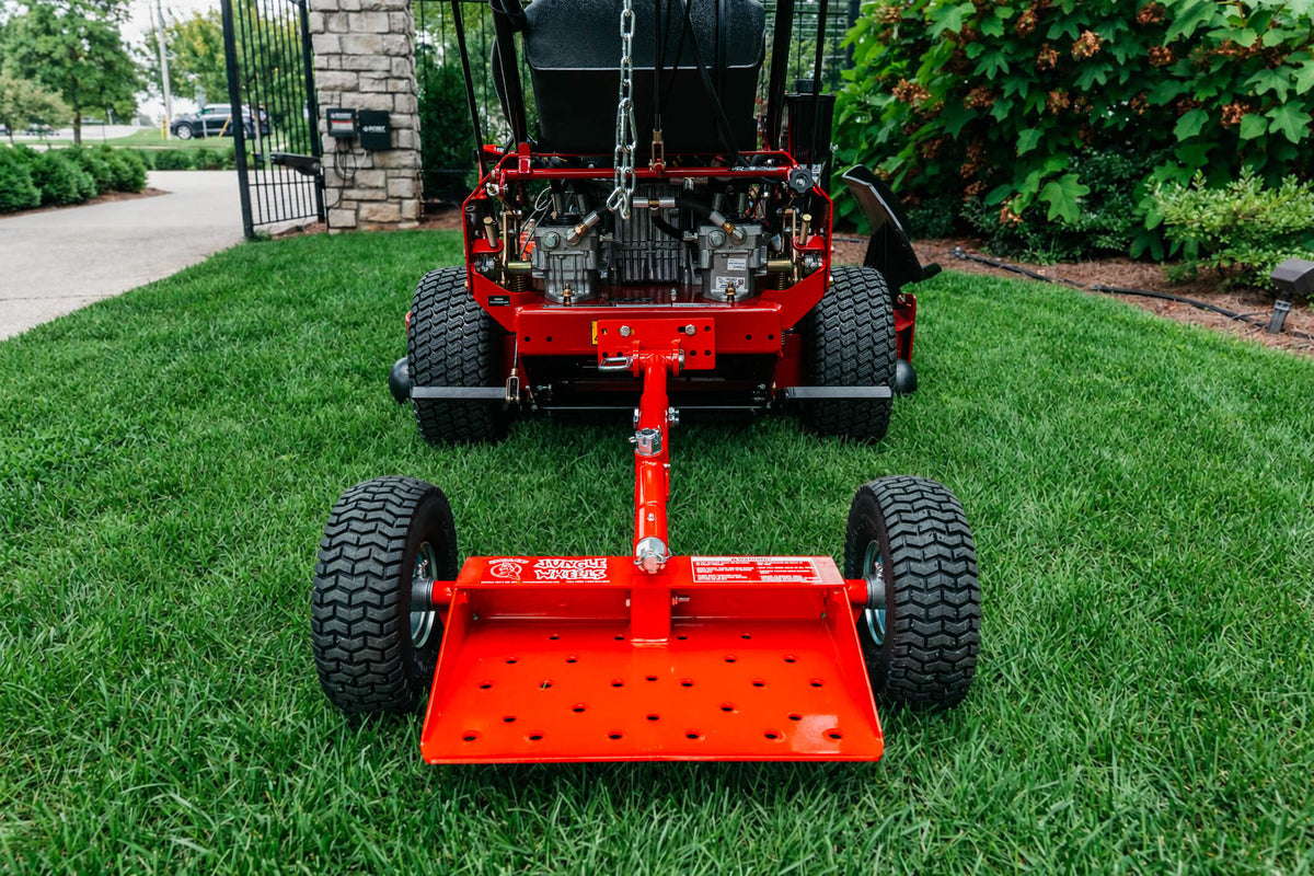 Jungle Wheels 2-Wheel Mower Sulky (Red) | Commercial Walk-Behind Mower Attachment | JW RED