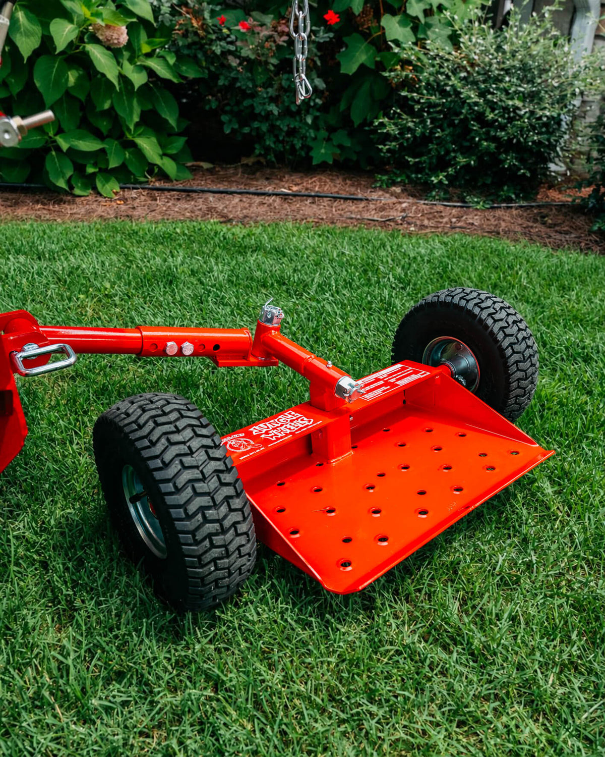 Jungle Wheels 2-Wheel Mower Sulky (Red) | Commercial Walk-Behind Mower Attachment | JW RED
