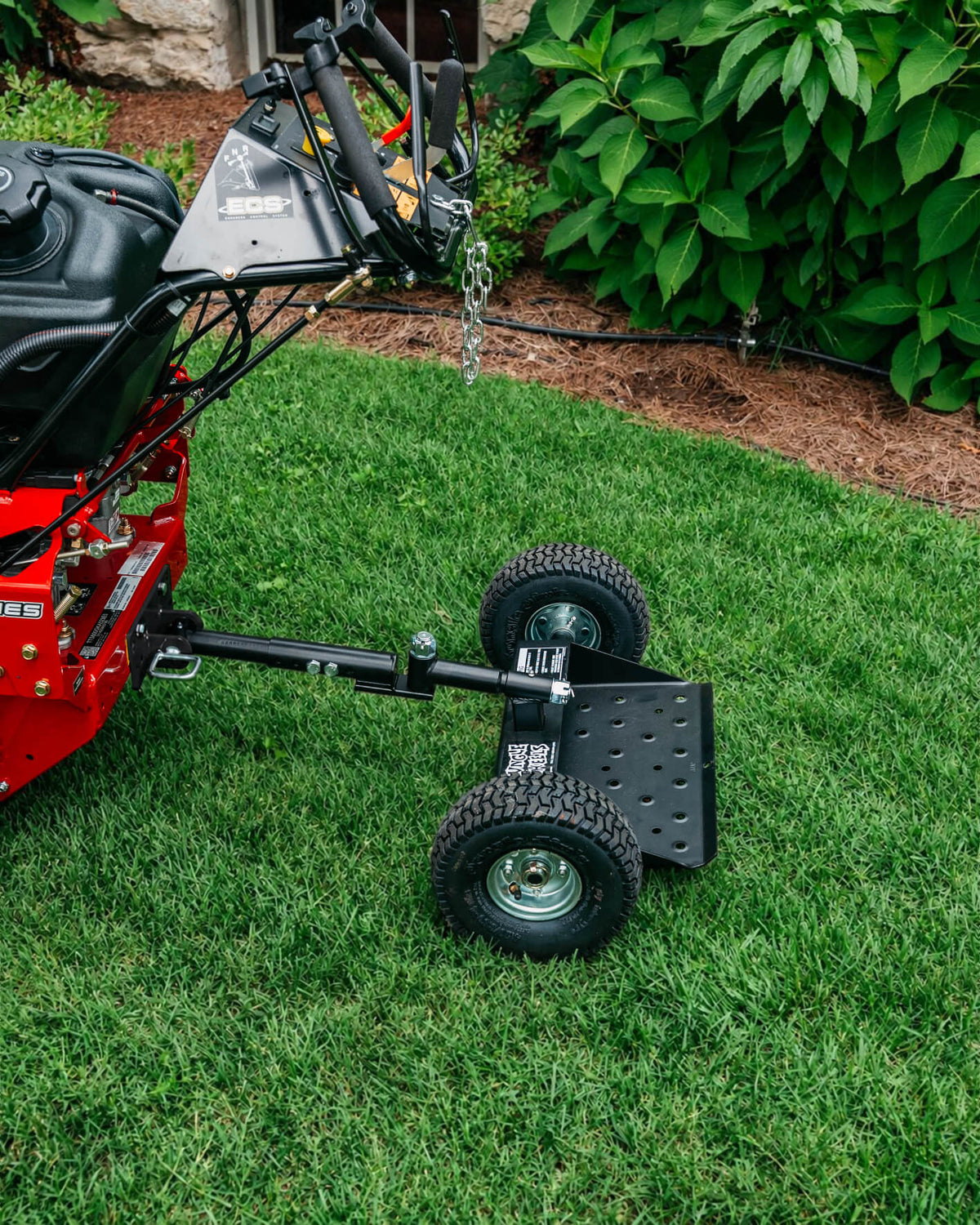 Jungle Wheels 2-Wheel Mower Sulky (Black) | Commercial Walk-Behind Mower Attachment | JW BLACK