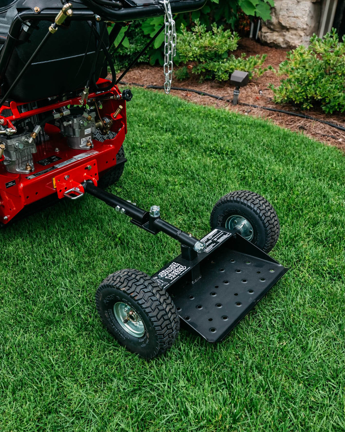 Jungle Wheels 2-Wheel Mower Sulky (Black) | Commercial Walk-Behind Mower Attachment | JW BLACK