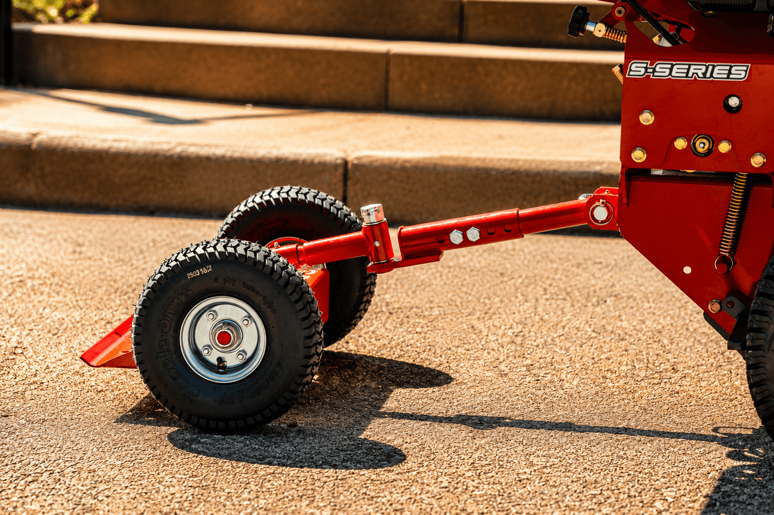 Jungle Wheels 2-Wheel Mower Sulky (Red) | Commercial Walk-Behind Mower Attachment | JW RED