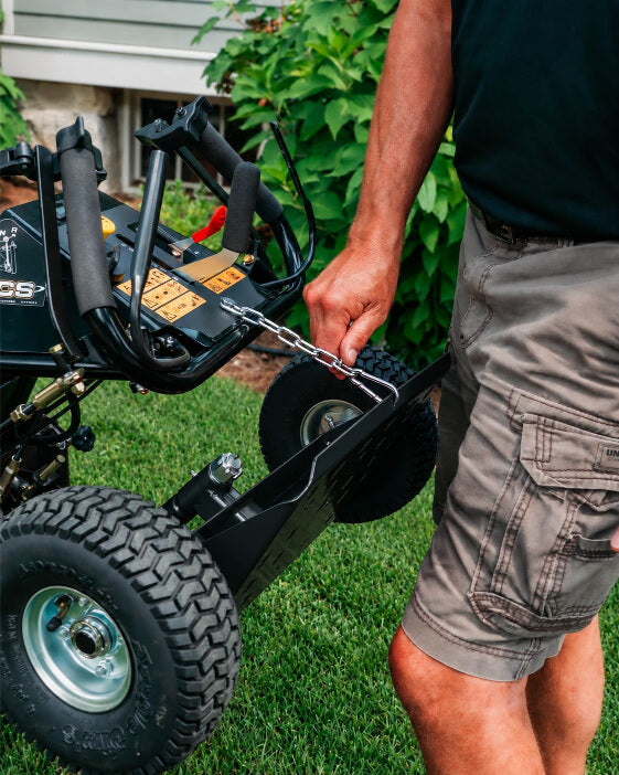 Jungle Wheels 2-Wheel Mower Sulky (Black) | Commercial Walk-Behind Mower Attachment | JW BLACK