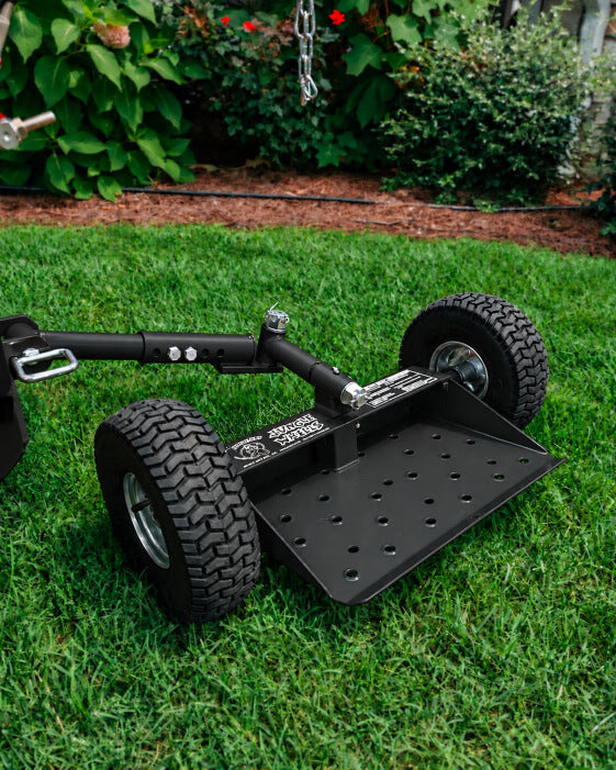 Jungle Wheels 2-Wheel Mower Sulky (Black) | Commercial Walk-Behind Mower Attachment | JW BLACK