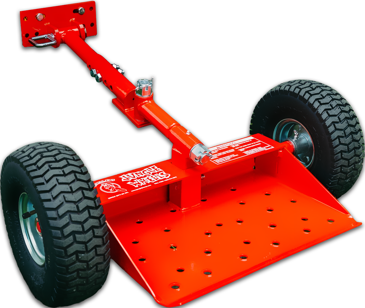 Jungle Wheels 2-Wheel Mower Sulky (Red) | Commercial Walk-Behind Mower Attachment | JW RED
