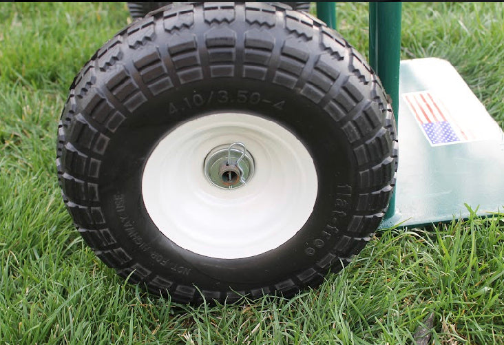 10”  Flat Free Tire 4.10/3.50-4", (918) Hand Truck, All-Purpose Utility Tire on Wheel Assembly for Air Compressors, Hand Trucks, All Purpose