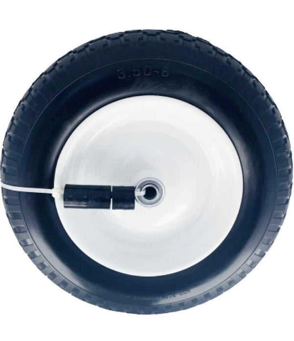 Set of 2 - 14" 3.50-8" Flat Free  All Purpose Tire on Wheel Assembly for Wheelbarrows, Carts & Lawn & Garden Tire Assemblies