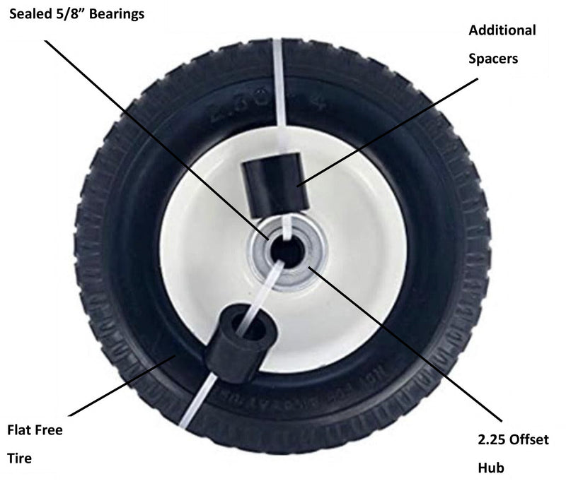 8 - 4 X 2.50 Flat Free Pneumatic Hand Truck Utility Cart Tire
