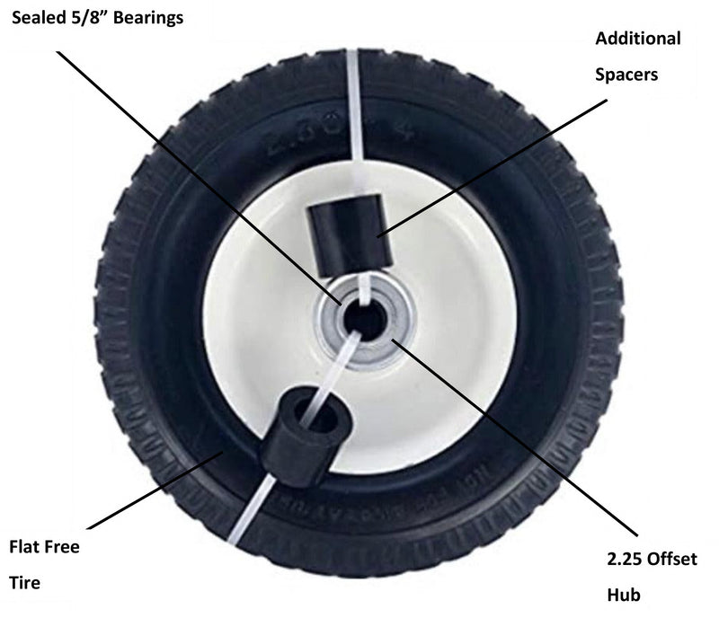 2.50-4" Flat Free Pneumatic Hand Truck Utility Cart Tire 8” Diameter